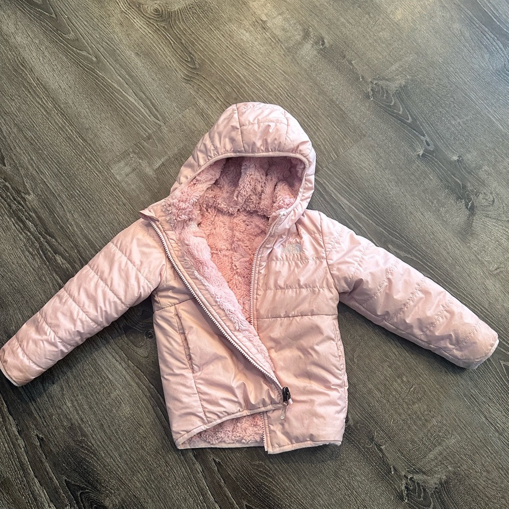 North face toddler Pink Hooded Puffer Jacket